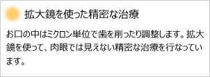 拡大鏡を使った精密な治療